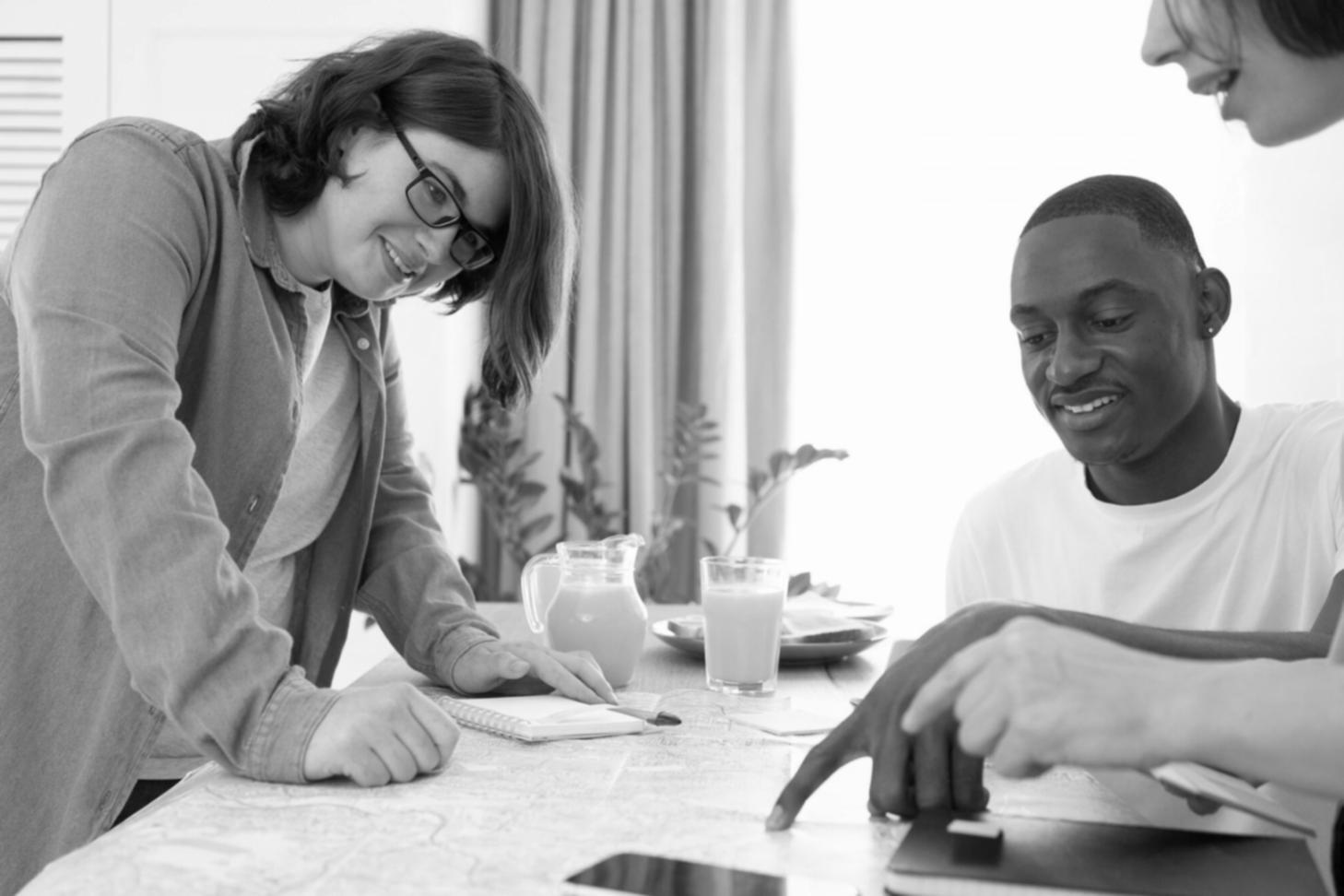 Cash flow analysis meeting with business documents and calculator
